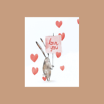 Loose Leaves Paper Goods Bunny Love You Sign Greeting Card