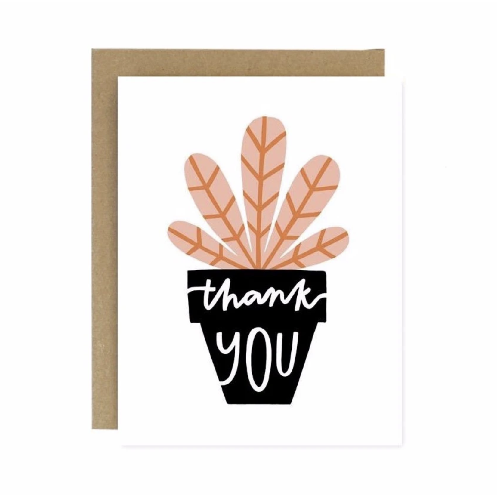Worthwhile Paper Thank You Pink Potted Plant Greeting Card