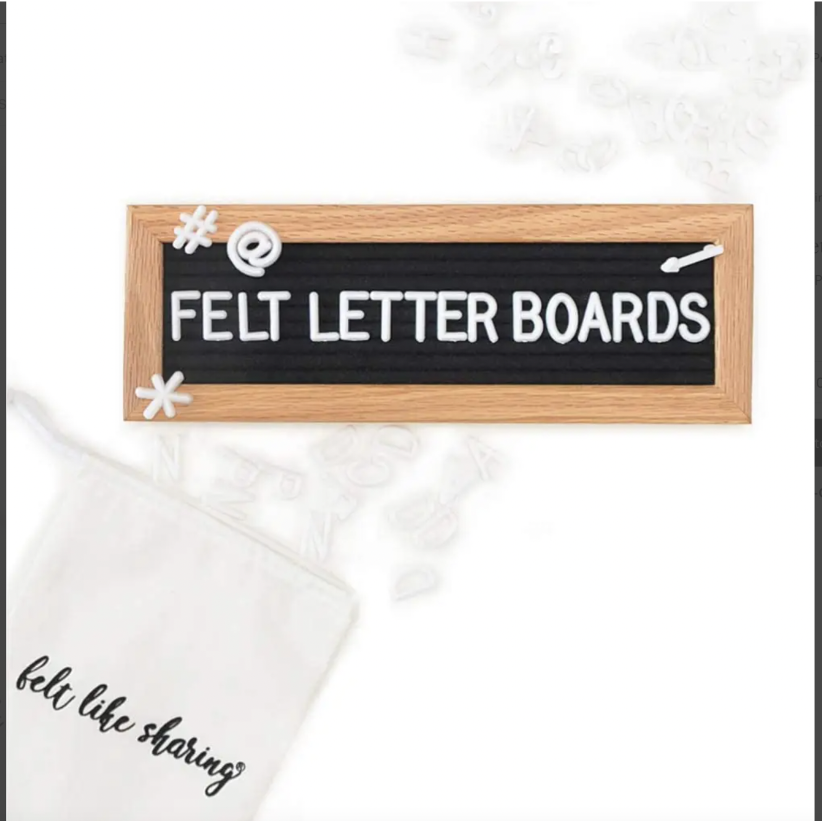 Felt Like Sharing Black Felt Letter Board — 10" x 3.5"