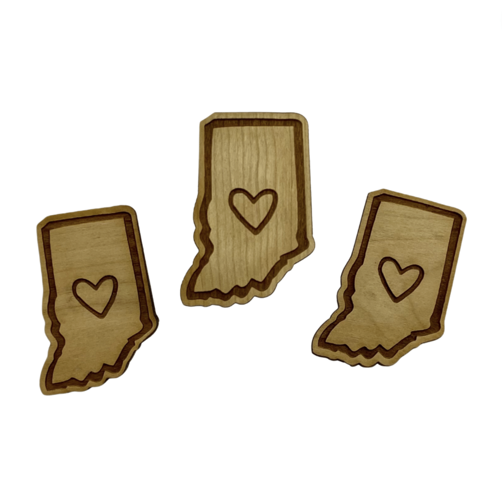 Jean Elise Designs / Lovely Things by Jean Elise / Toys by Jean Elise Indiana State Heart Wooden Magnet