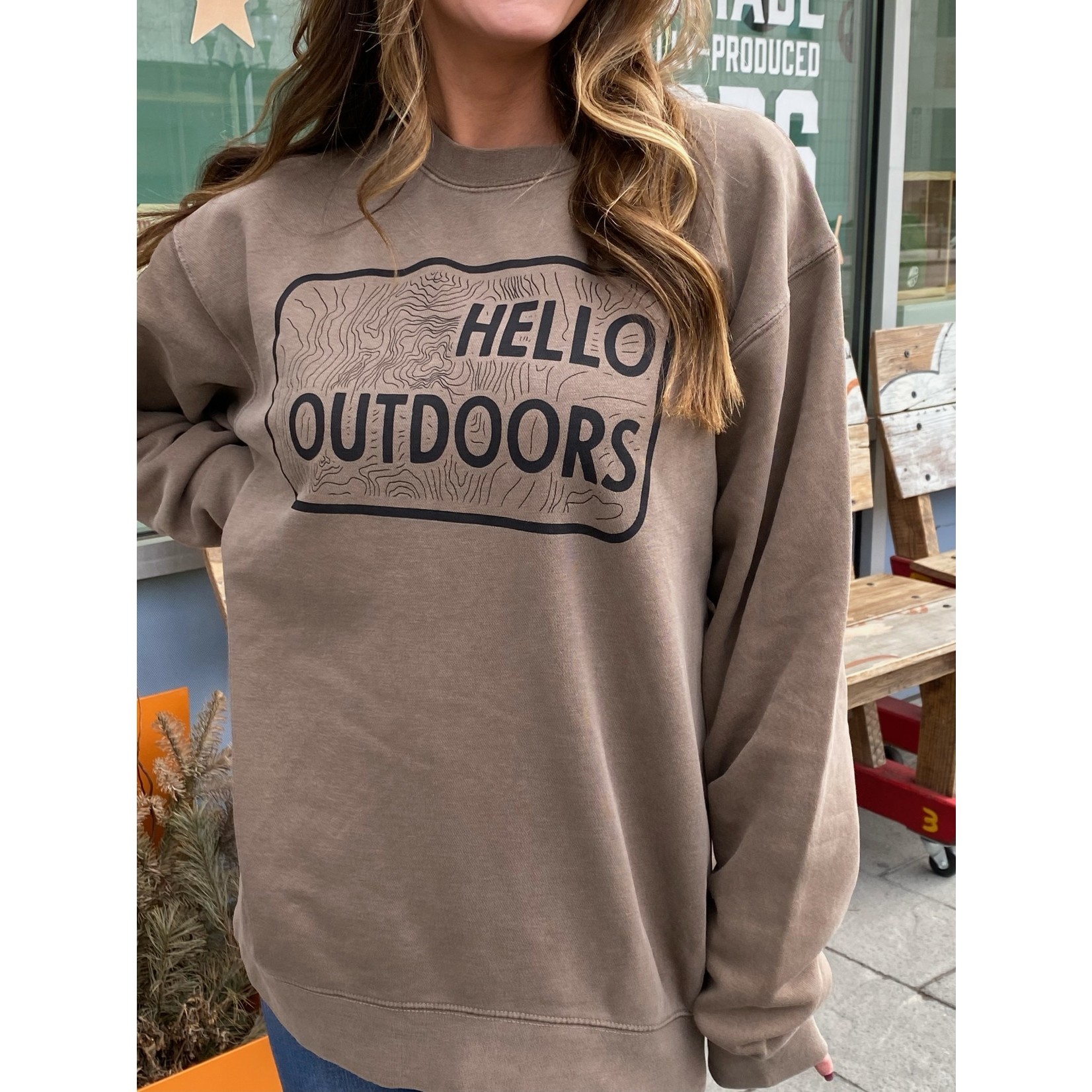 Hello Outdoors Crewneck Sweatshirt —