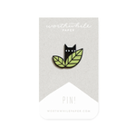 Worthwhile Paper Worthwhile Paper Enamel Pin —  Cat in Leaves