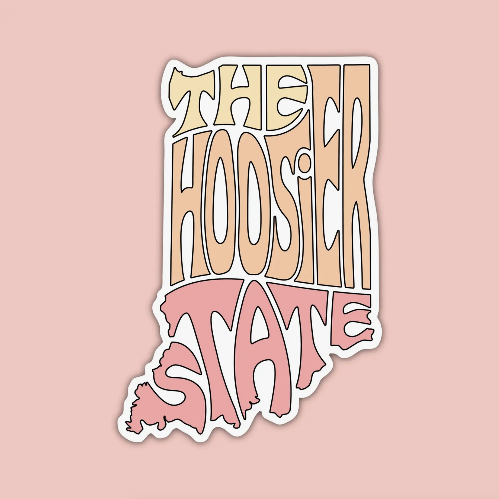 The Hoosier State Sticker — Peach
