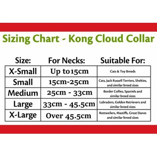 Kong Cloud Collar Size Chart