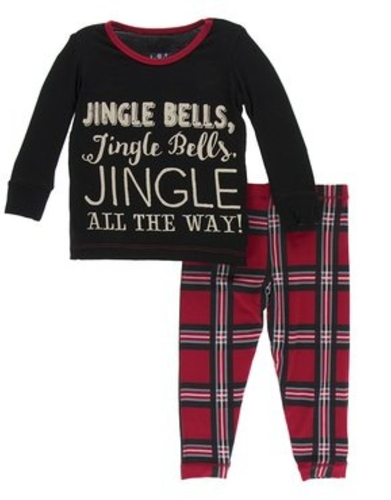 Kickee Pants Kickee Pants| Jingle Bell Plaid Pajama Set