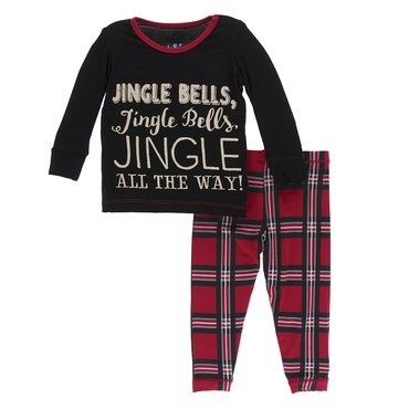 Kickee Pants Kickee Pants| Jingle Bell Plaid Pajama Set