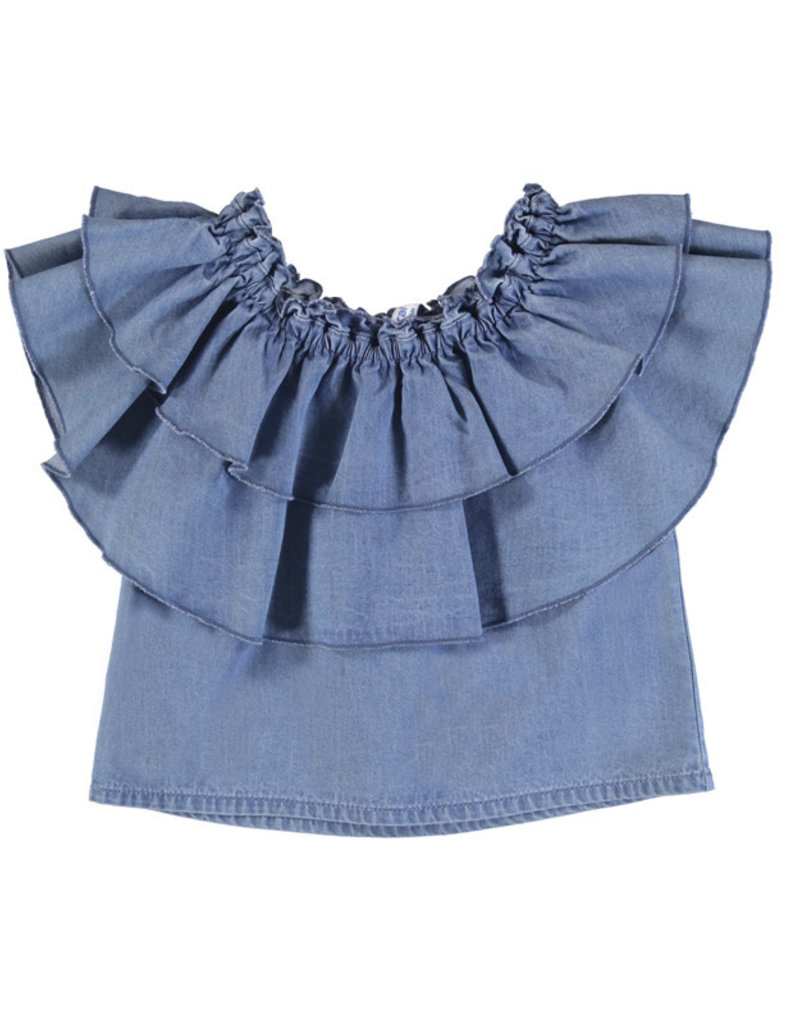 Mayoral Mayoral | Ruffled Denim Top