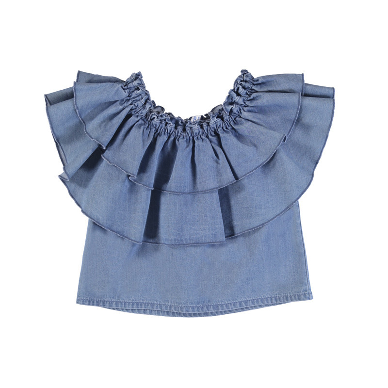 Mayoral Mayoral | Ruffled Denim Top