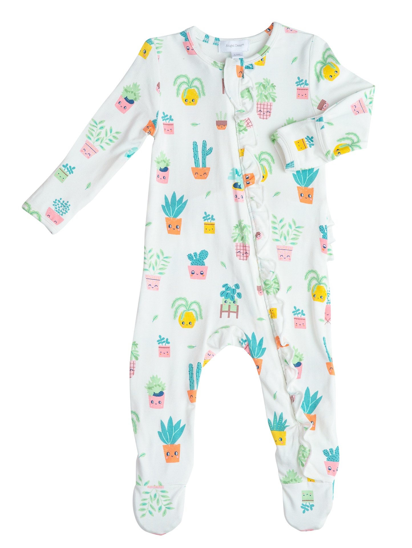 Angel Dear Angel Dear | House Plants Ruffle Zipper Footie Angel Dear Angel Dear | House Plants Ruffle Zipper Footie