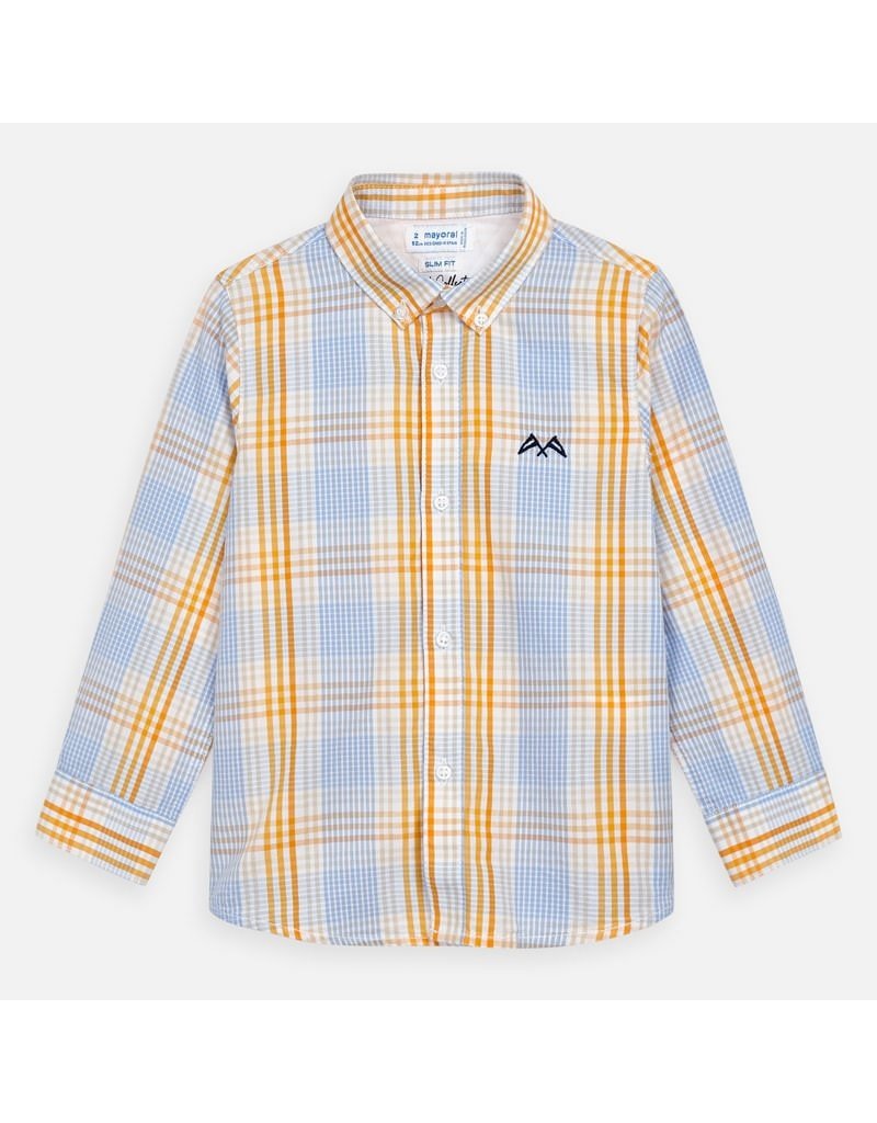 Mayoral Boys Plaid Button Down Shirt