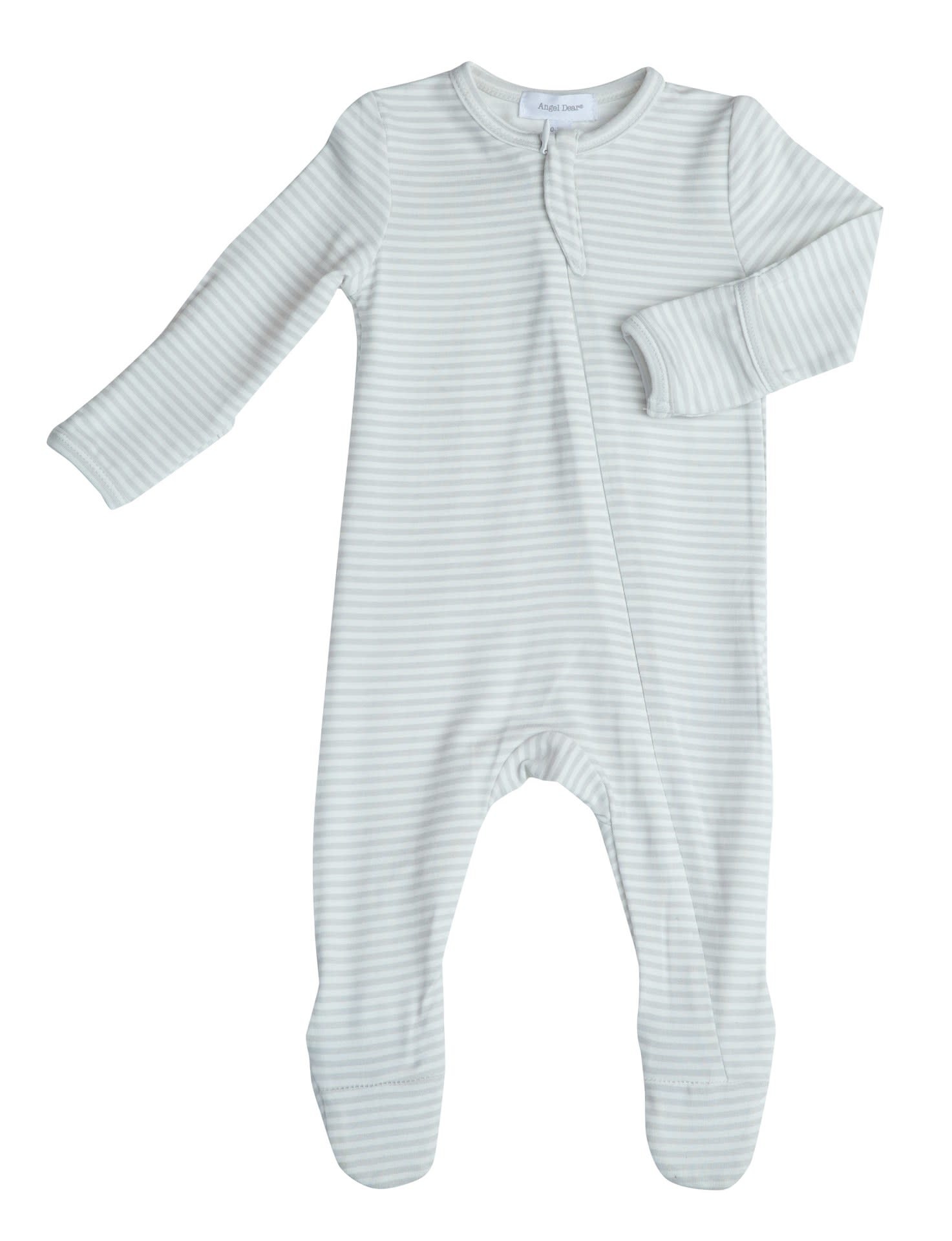 Angel Dear Angel Dear | Grey Stripe Zipper Footie