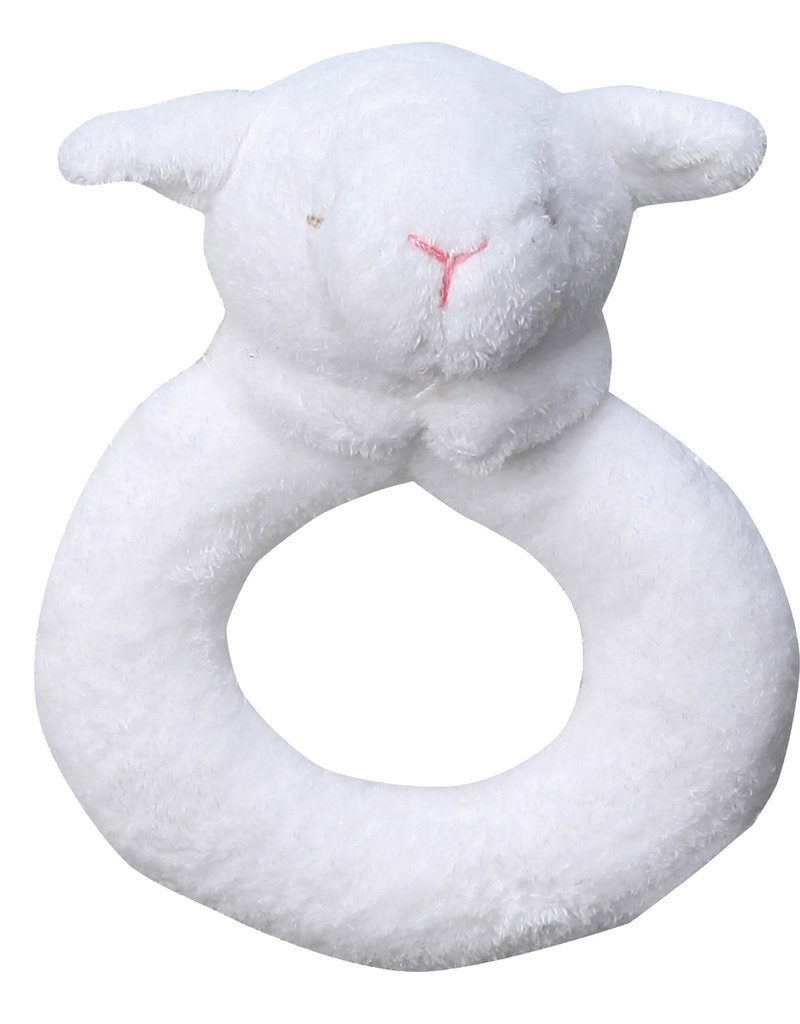 Angel Dear Angel Dear Ring Rattle | White Lamb
