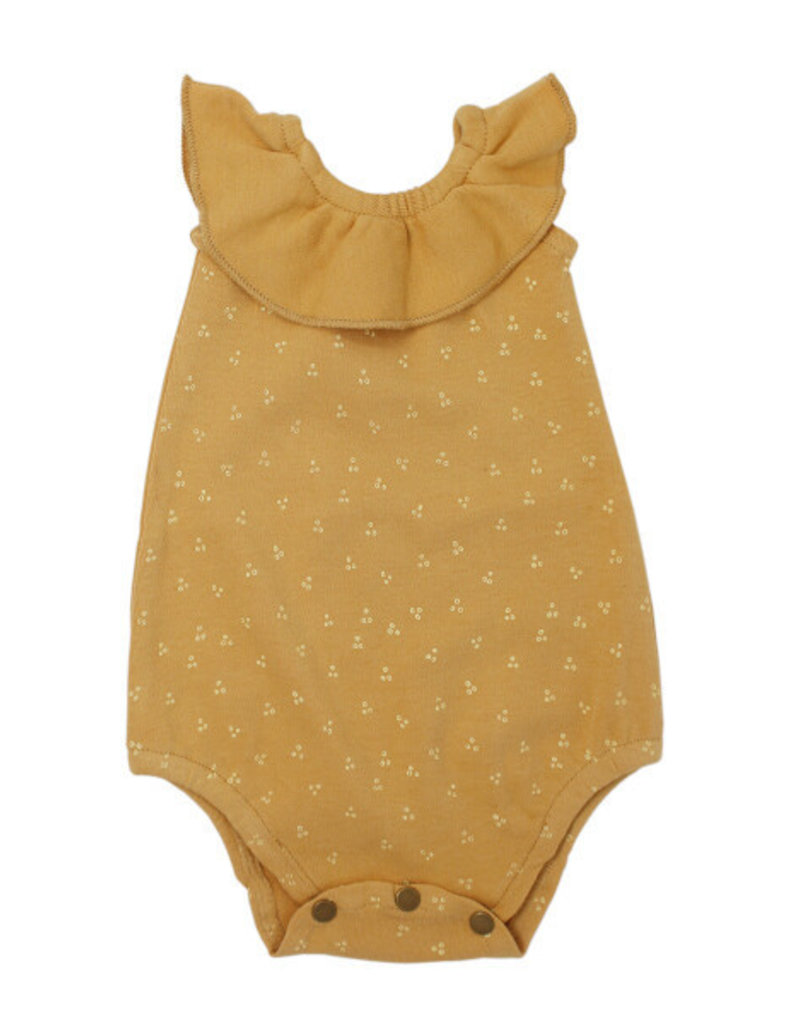 L'oved Baby L'oved Baby | Sleeveless Ruffled Bodysuit in Honey Dots
