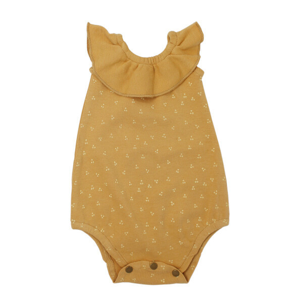 L'oved Baby L'oved Baby | Sleeveless Ruffled Bodysuit in Honey Dots L'oved Baby L'oved Baby | Sleeveless Ruffled Bodysuit in Honey Dots