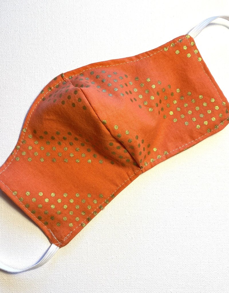 Orange Dot Cotton Face Mask for Kids