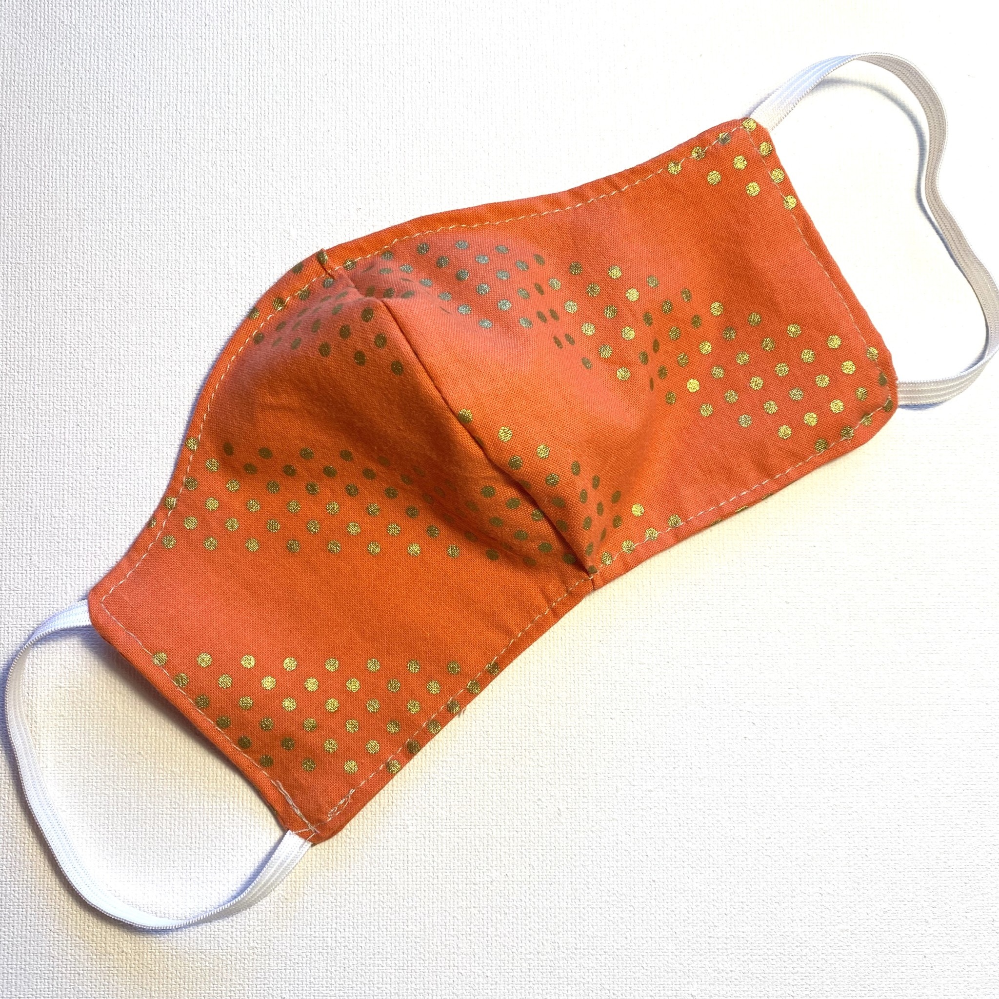 Orange Dot Cotton Face Mask for Kids