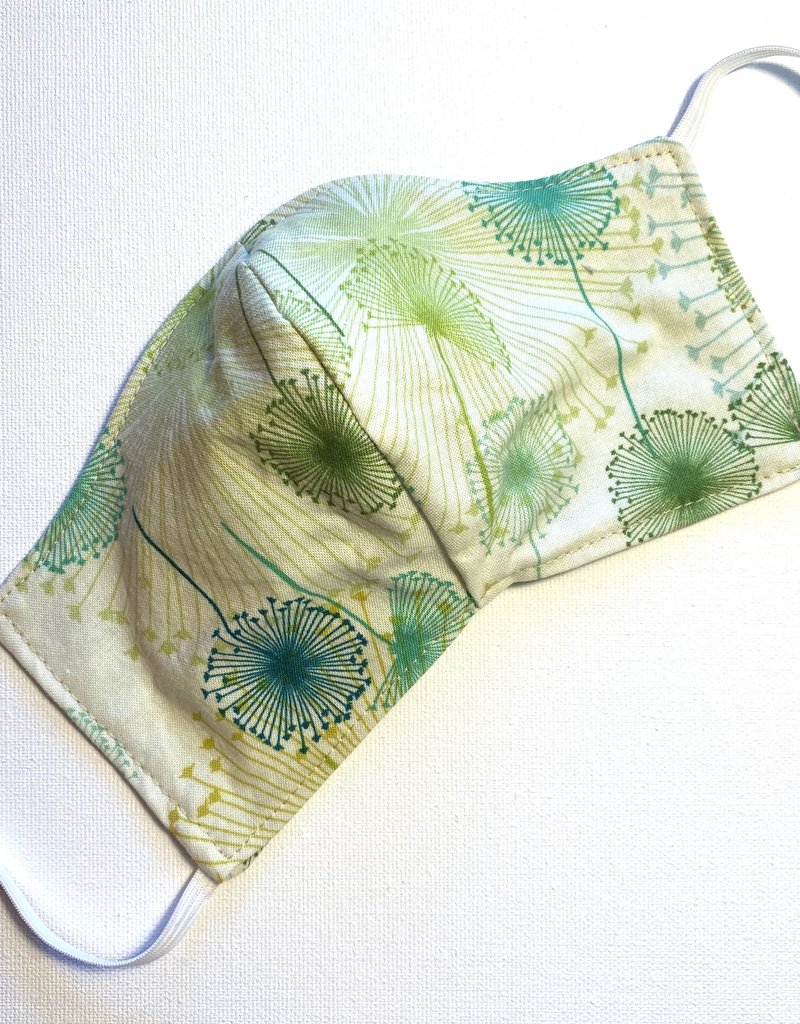 Green Dandelion Cotton Face Mask for Kids