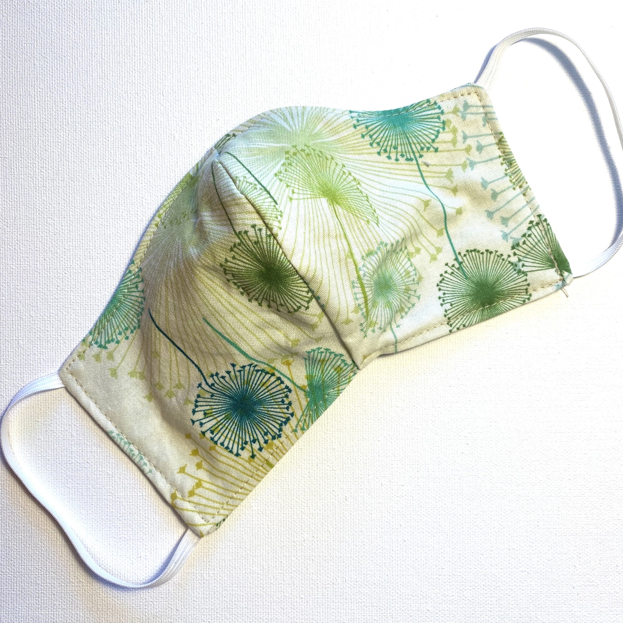 Green Dandelion Cotton Face Mask for Kids