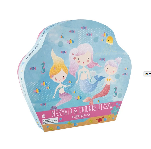 Floss & Rock 40 Piece Shaped Box Puzzle | Mermaid Glitter