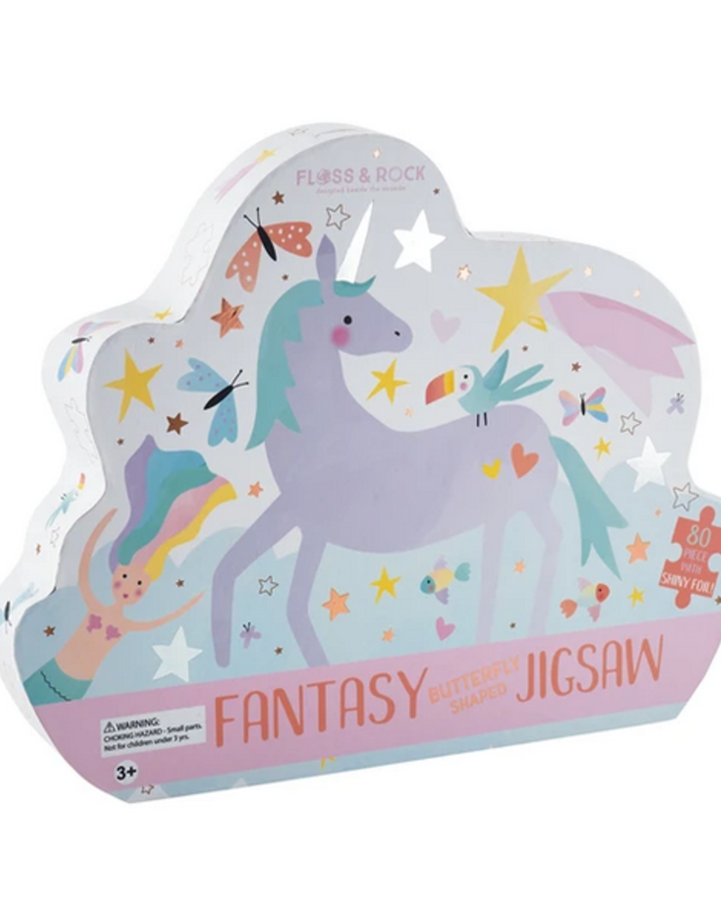 Floss & Rock 80 Piece Shaped Box Puzzle | Fantasy Unicorn