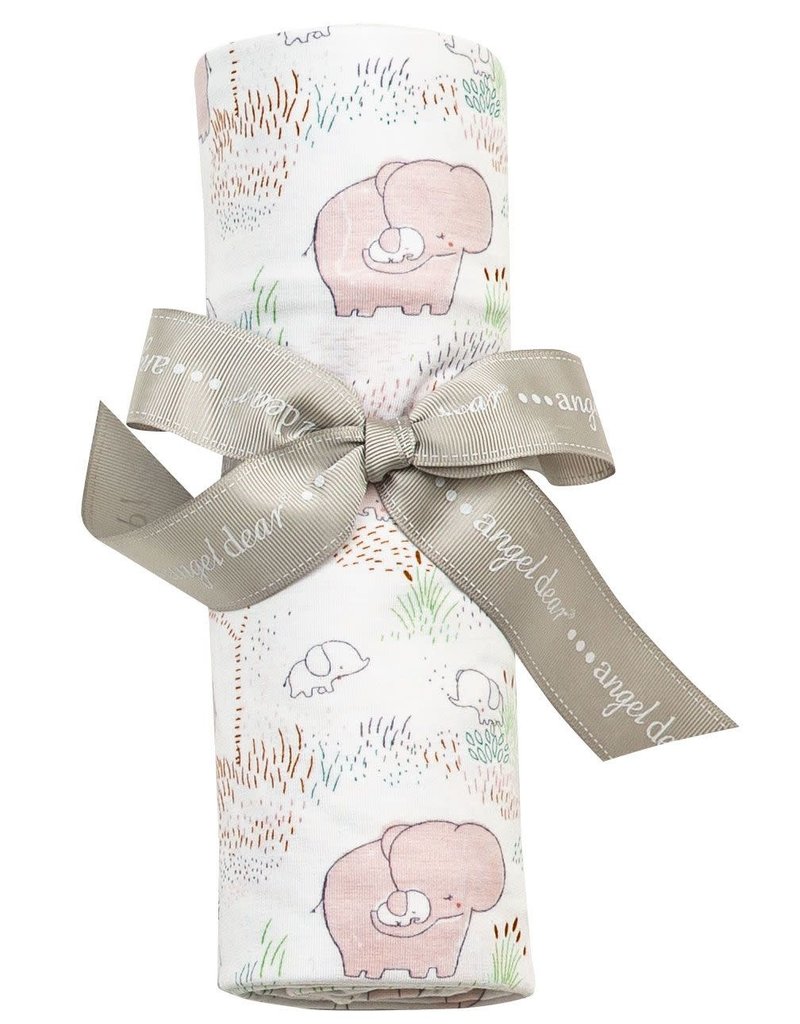 Angel Dear Angel Dear | Pink Elephant Bamboo Jersey Swaddle