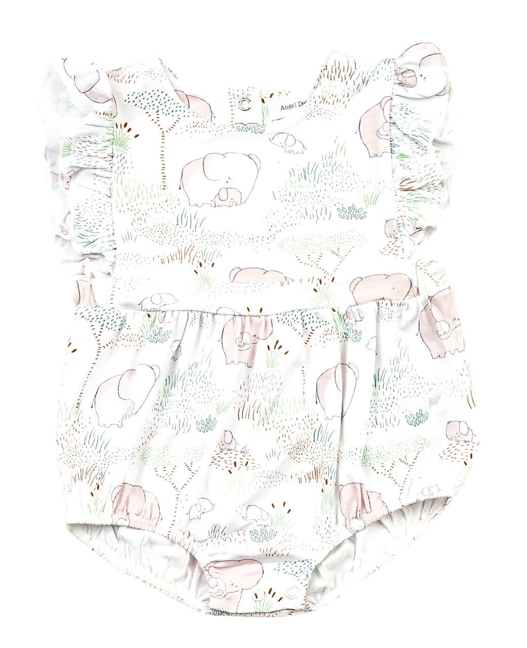 Angel Dear Angel Dear | Pink Elephant Ruffle Sunsuit