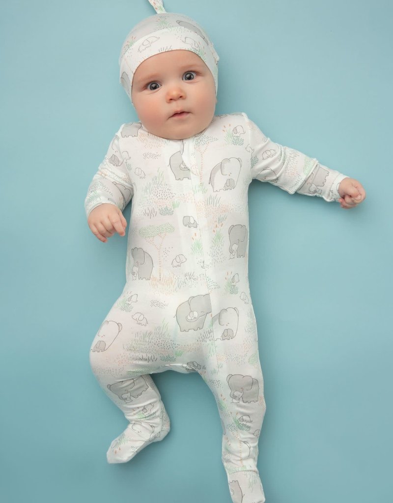 Angel Dear Angel Dear | Grey Elephant Zipper Footie