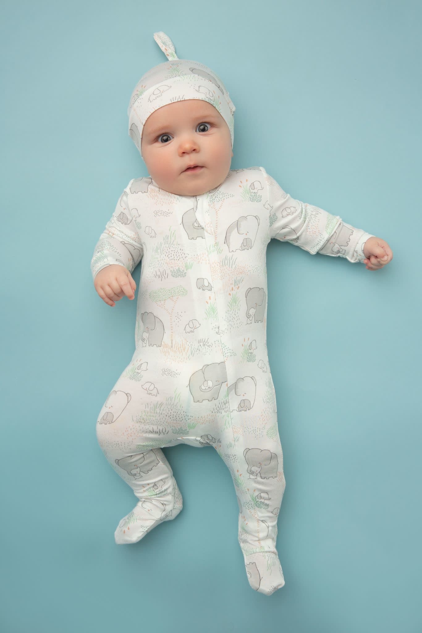 Angel Dear Angel Dear | Grey Elephant Zipper Footie