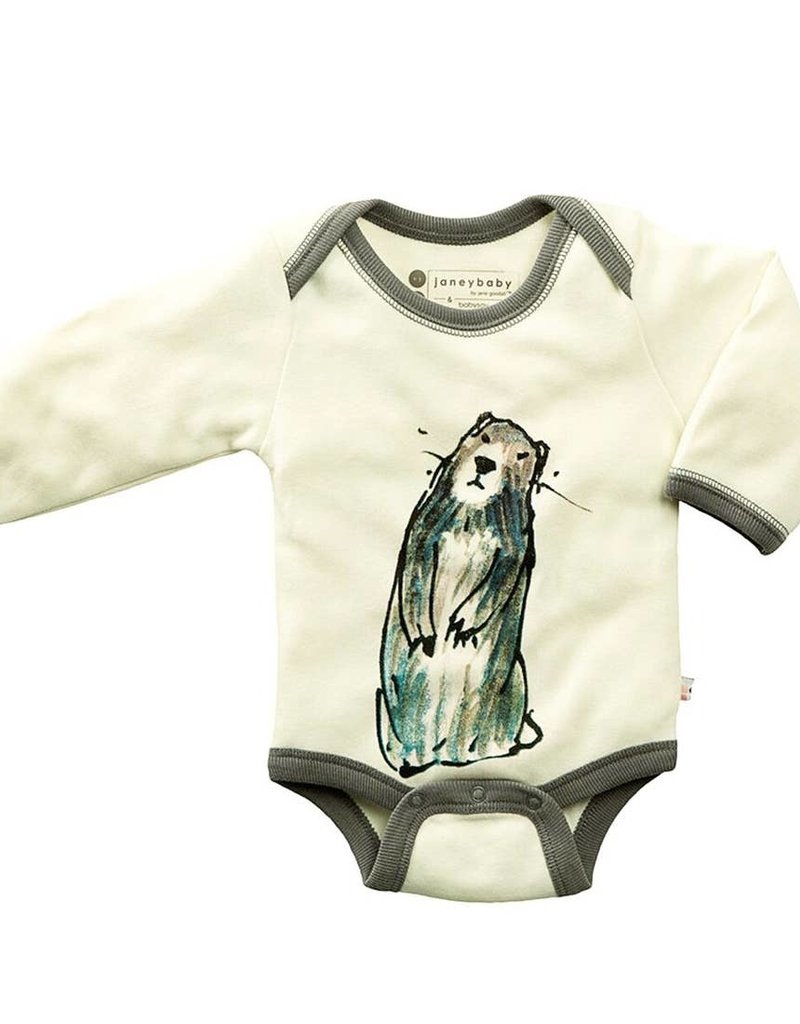 Babysoy Janey Baby Goodall Animal Bodysuit- Marmot