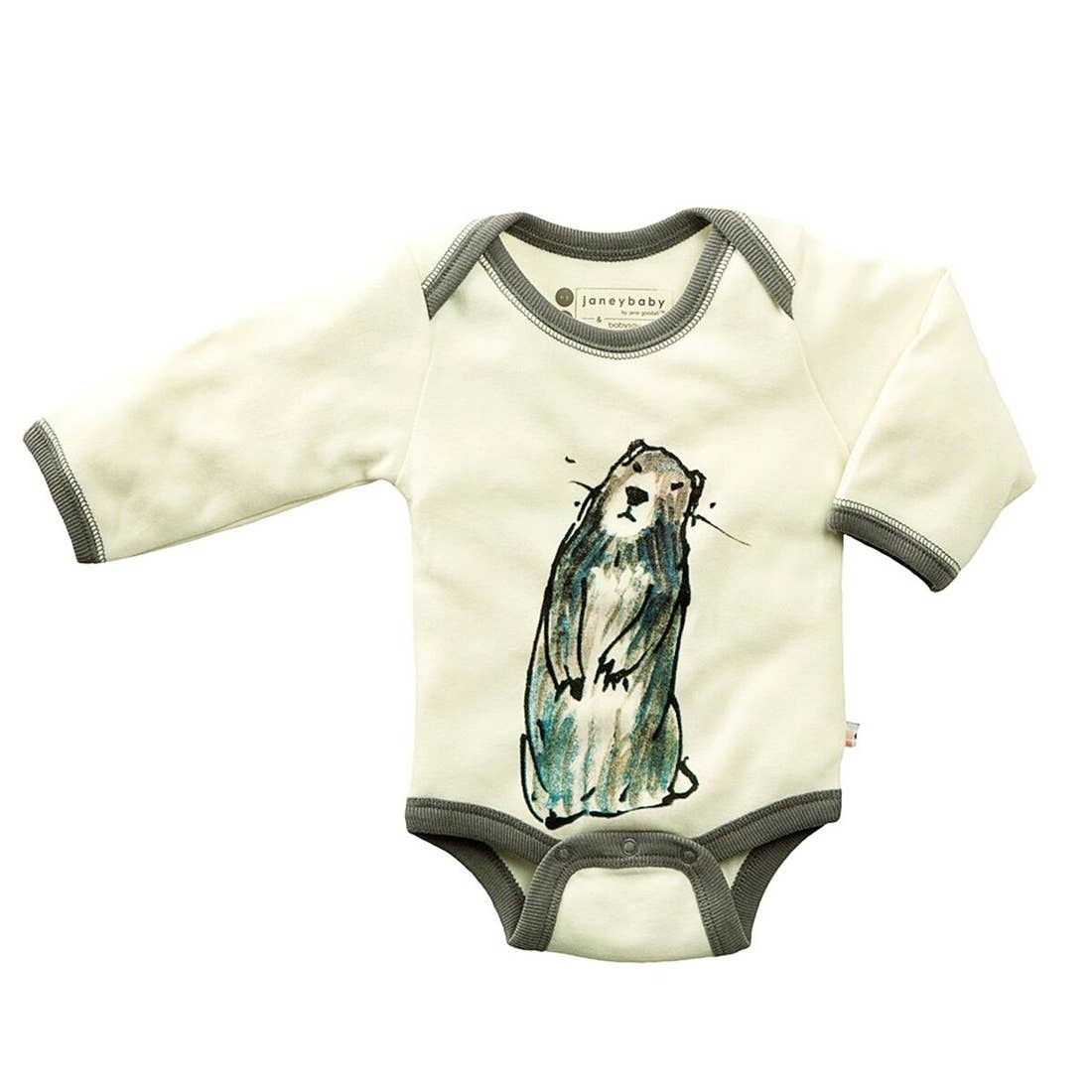 Babysoy Janey Baby Goodall Animal Bodysuit- Marmot