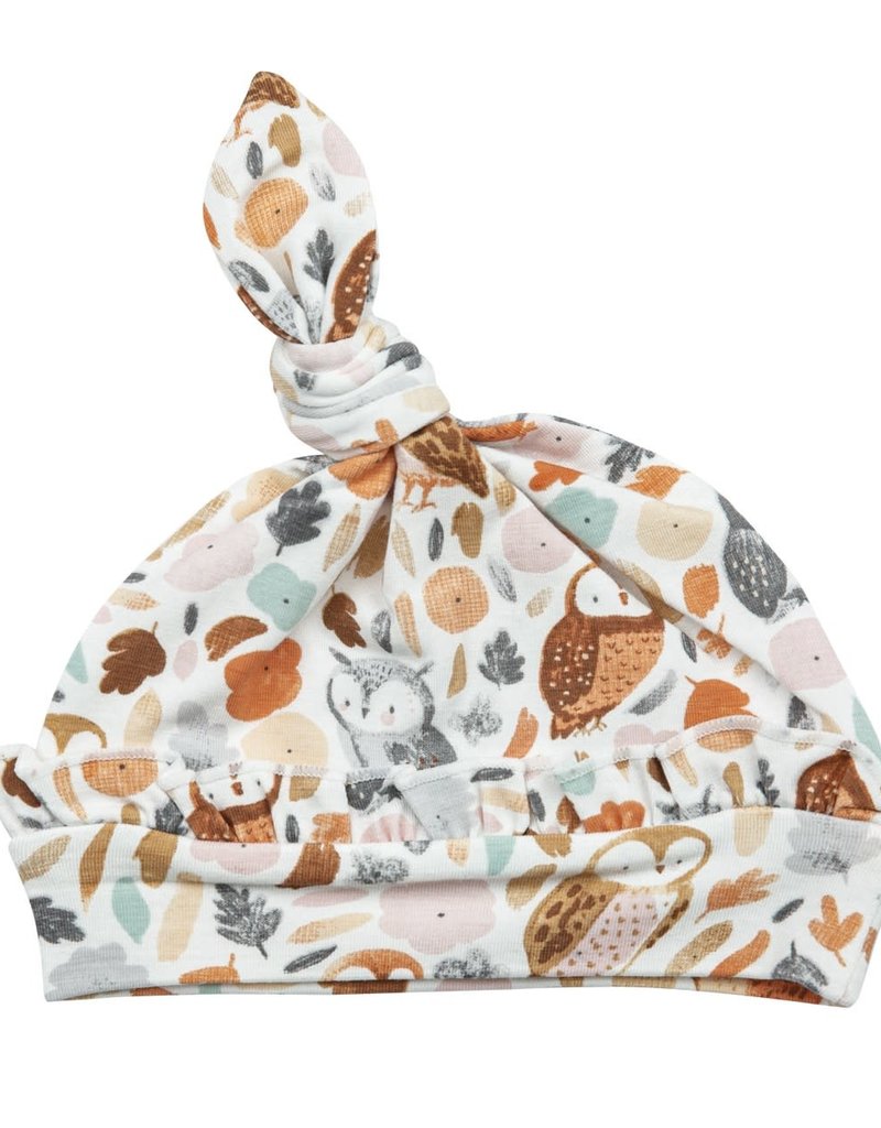 Angel Dear Angel Dear | Autumn Owls Ruffle Knotted Hat