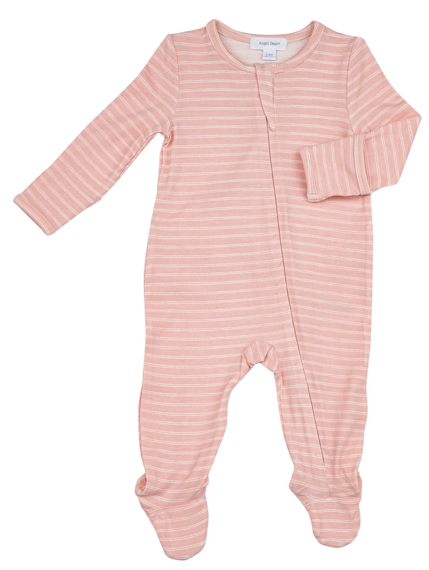 Angel Dear Angel Dear | Pink Stripe Zipper Footie Angel Dear Angel Dear | Pink Stripe Zipper Footie