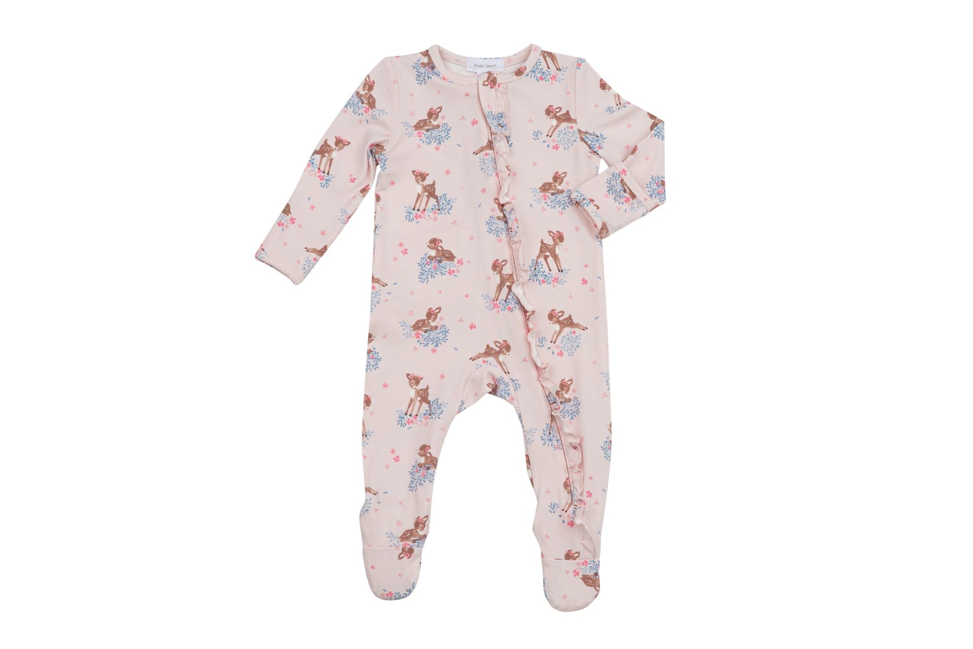 Angel Dear Angel Dear | Woodland Deer Ruffle Back Zipper Footie