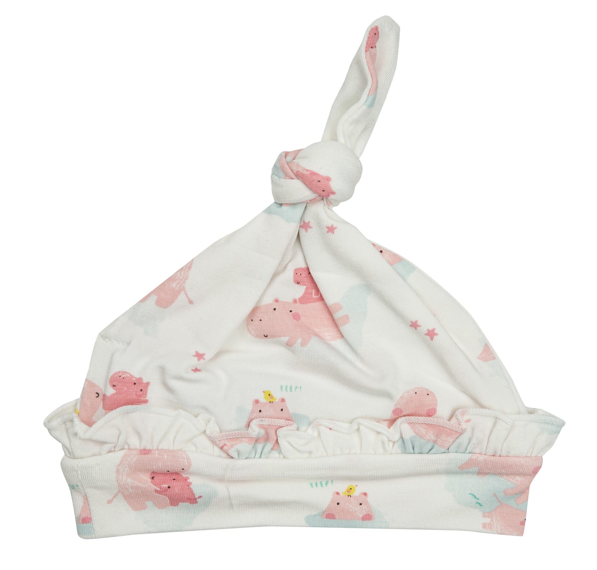 Angel Dear Angel Dear | Hippo Pink Ruffle Knotted Hat