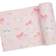 Angel Dear Angel Dear | Girl Ponies Swaddle Blanket Angel Dear Angel Dear | Girl Ponies Swaddle Blanket