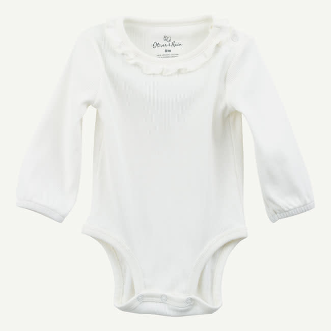 Oliver & Rain Oliver & Rain | Organic Ivory Ruffle Bodysuit