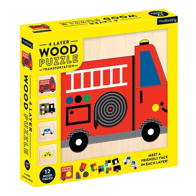 Mudpuppy | 4 Layer Wood Puzzle Transportation