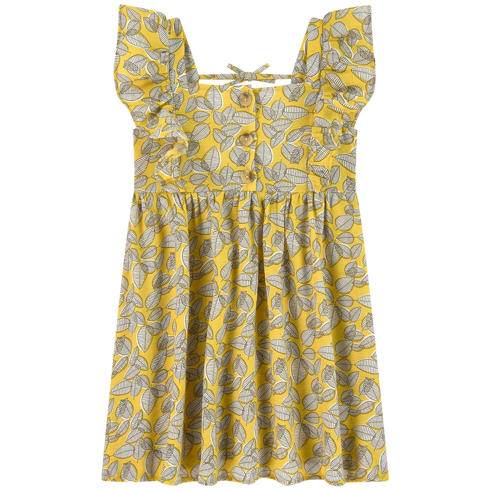 Mayoral Mayoral | Yellow Leaf Printed Dress