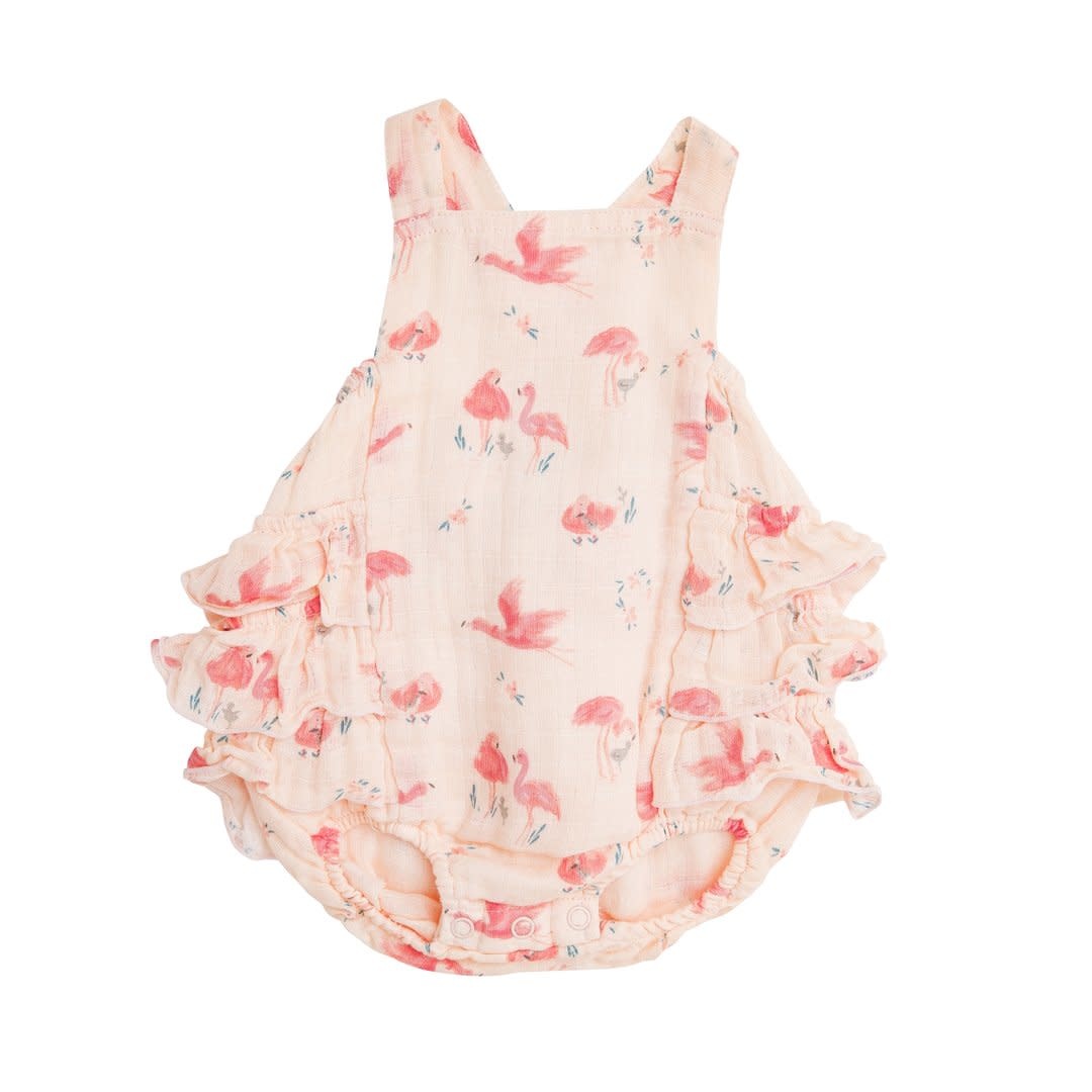 Angel Dear Angel Dear | Flamingo Ruffle Sunsuit Pink Angel Dear Angel Dear | Flamingo Ruffle Sunsuit Pink