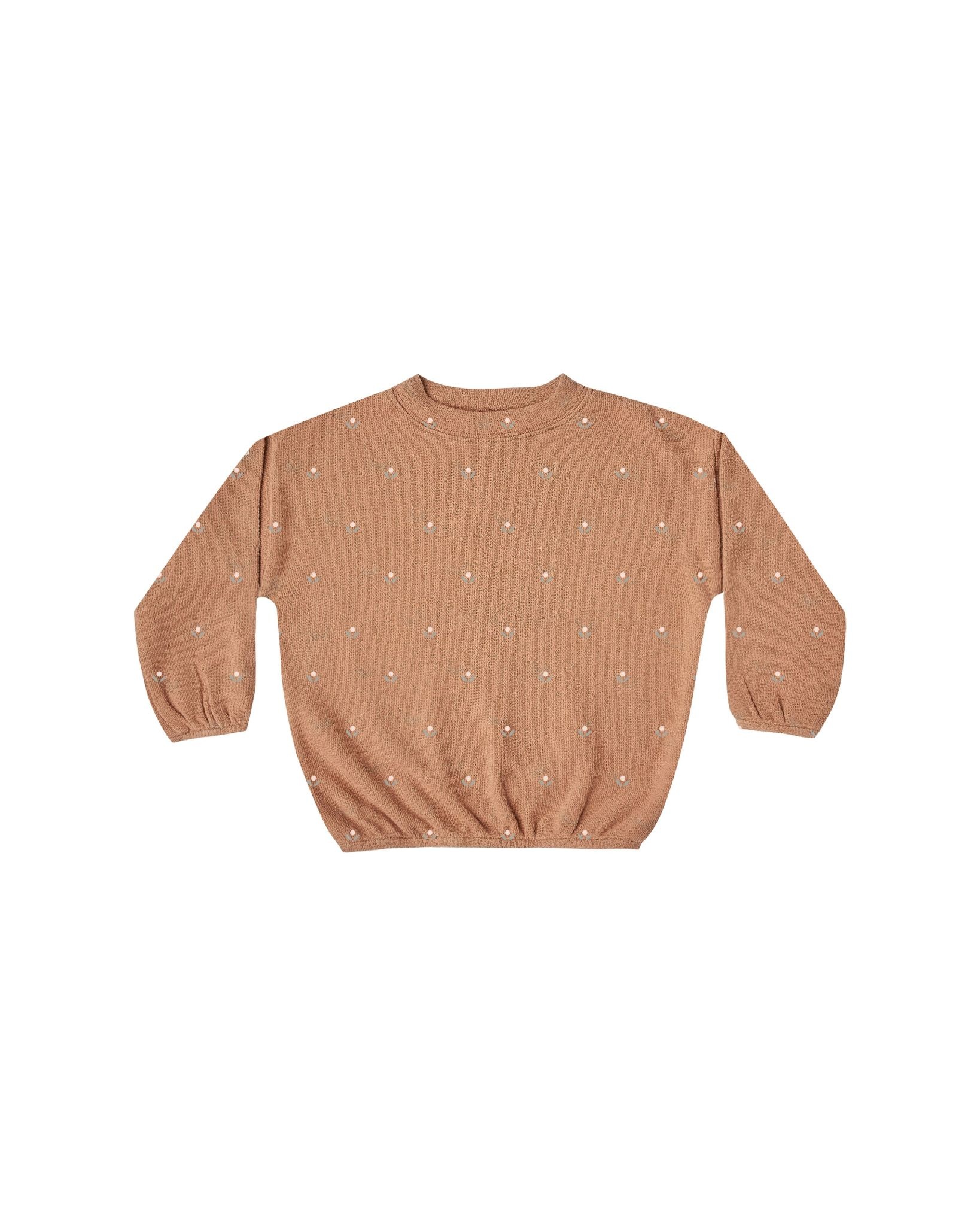 Rylee + Cru Rylee + Cru | Printed Slouchy Pullover Terracotta