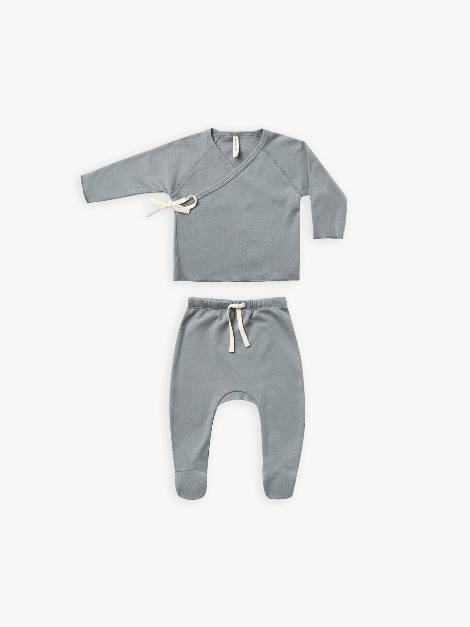 Quincy Mae Quincy Mae | Wrap Top + Pant Set Ocean Quincy Mae Quincy Mae | Wrap Top + Pant Set Ocean