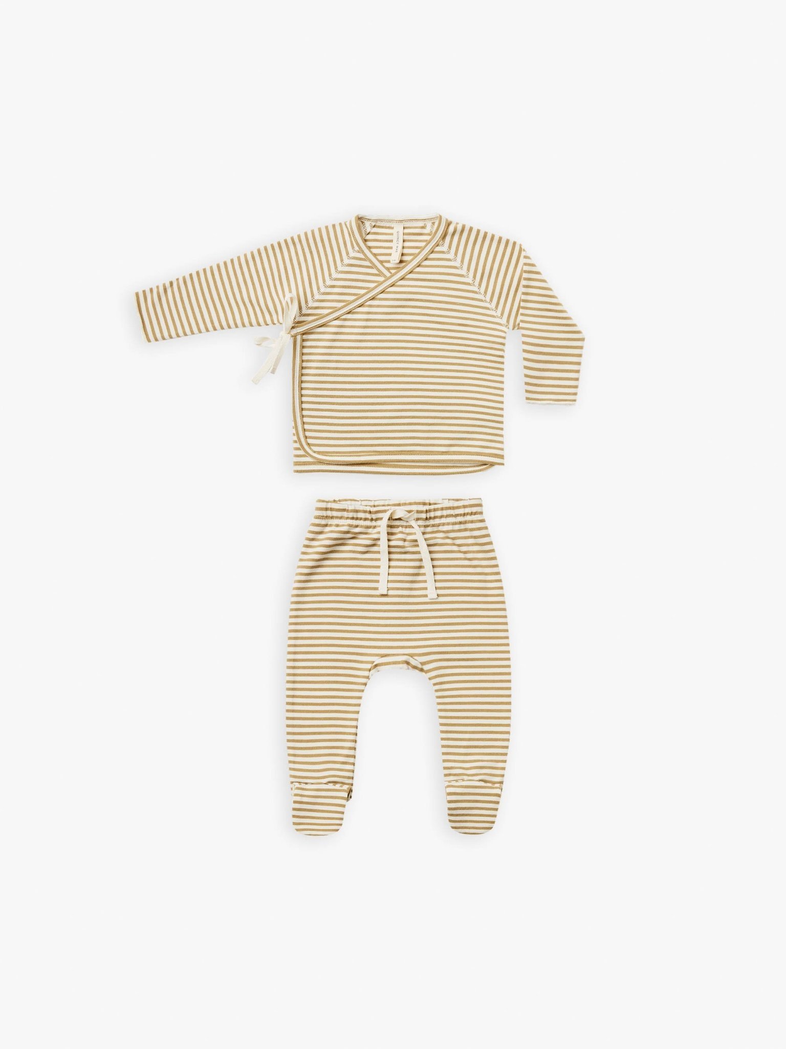 Quincy Mae Quincy Mae | Wrap Top + Pant Set Gold Stripe Quincy Mae Quincy Mae | Wrap Top + Pant Set Gold Stripe