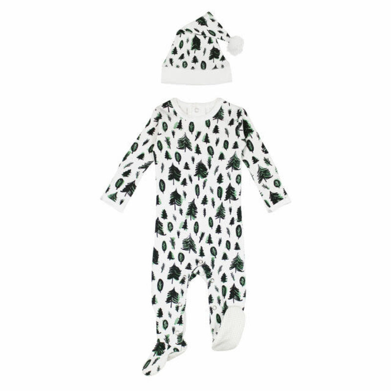 L'oved Baby L'oved Baby | Holiday Footie & Cap Set Oh Christmas Tree