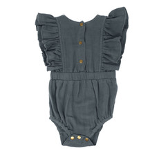 L'oved Baby L'oved Baby | Organic Muslin Baby Ruffle Body Suit Moonstone