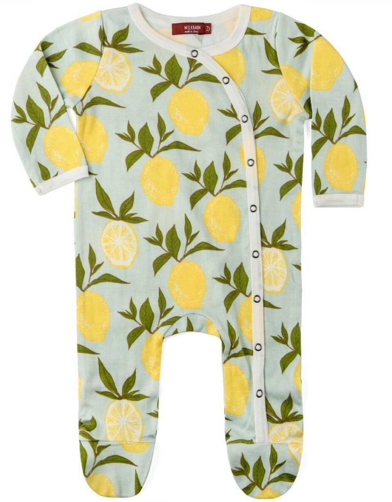 Milkbarn Kids Milkbarn | Lemons Footed Romper (Organic)