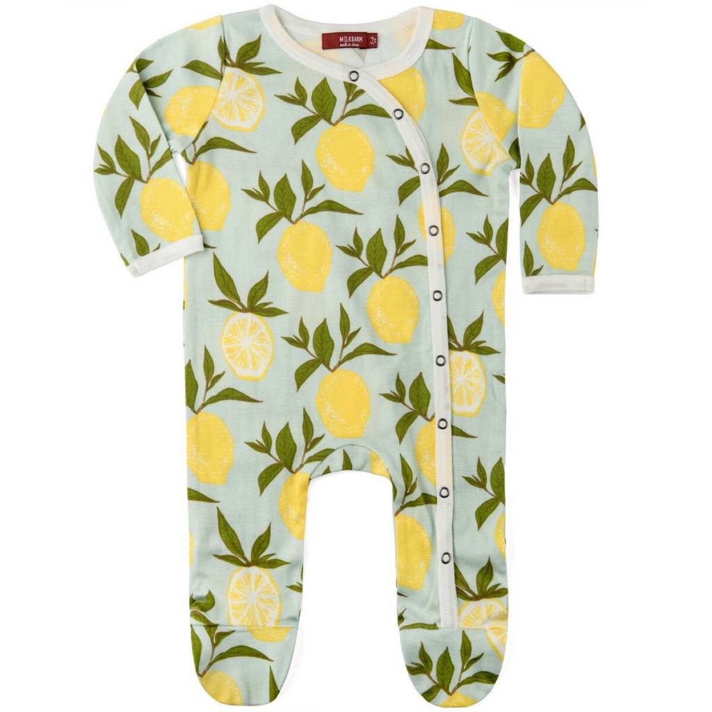 Milkbarn Kids Milkbarn | Lemons Footed Romper (Organic)