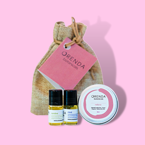 Orenda Botanicals Pink Trio Bag  (Rest, Revive & Relive)