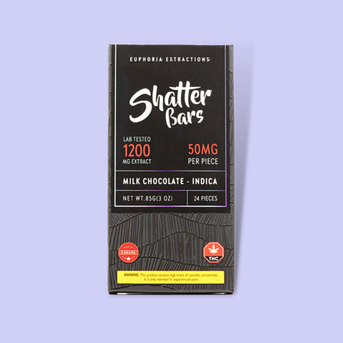 Euphoria Extractions Shatter Bars Milk Chocolate Bar - 1200mg THC Euphoria Extractions Shatter Bars Milk Chocolate Bar - 1200mg THC
