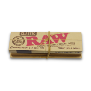 RAW Classic Natural Connoisseur - 1 1/4 Rolling Papers w/Tips