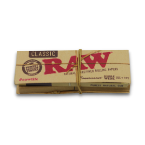 RAW Classic Natural Connoisseur Papers with Tips Single Wide